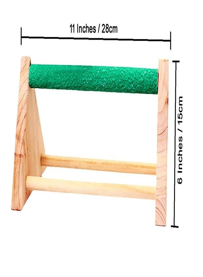 Western Era Natural Wooden Table Top Playful Climbing, Training Perch, Bird Sand Stand/Bird Toy, Cage Accessories, Playful, Resting Bird Toy (11") - Image 2